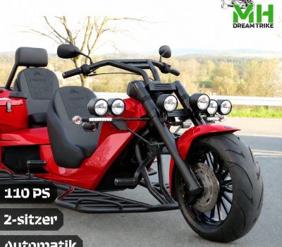 Rotes PUR3 Miettrike mit schwarzen Anbauteilen